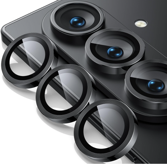 For Samsung Galaxy Z Fold 7 Metal Camera Lens Glass Individual Eagle Protector Cover - Black