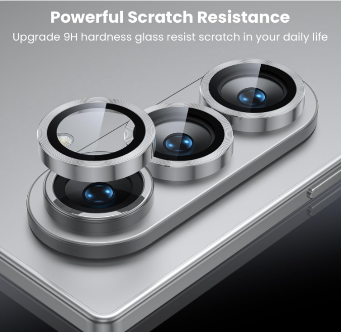For Samsung Galaxy Z Fold 7 Metal Camera Lens Glass Individual Eagle Protector Cover - Silver