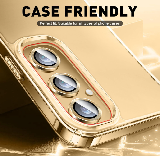 For Samsung Galaxy Z Fold 7 Metal Camera Lens Glass Individual Eagle Protector Cover - Gold