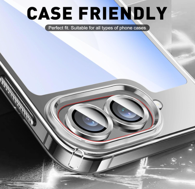 For Samsung Galaxy Z Flip 7 Metal Camera Lens Glass Individual Eagle Protector Cover - Silver