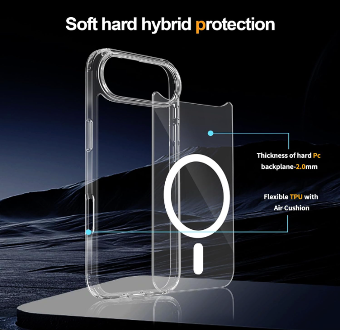 For Apple iPhone 17 Air 6.5-inch Crystal Clear Case Compatible with MagSafe