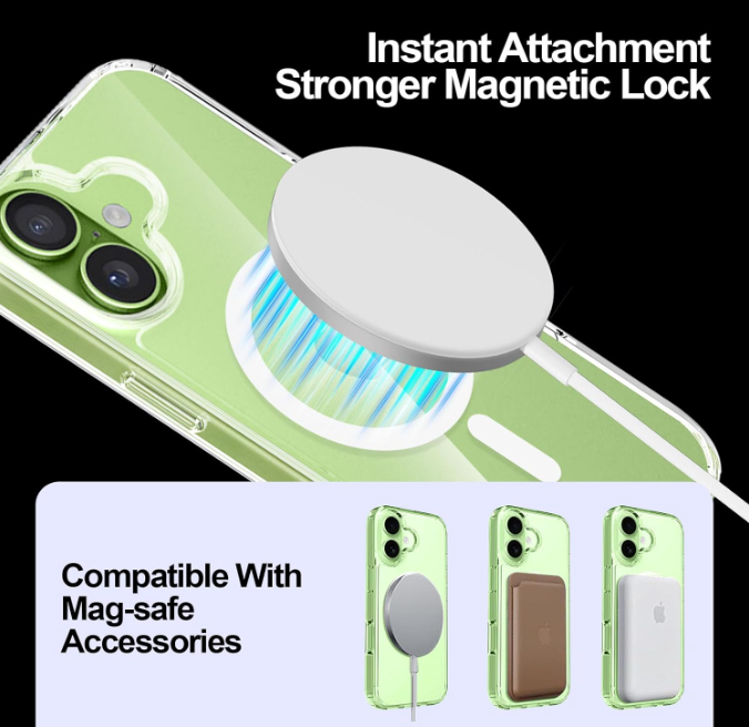 For Apple iPhone 17 6.3-inch Crystal Clear Case Compatible with MagSafe