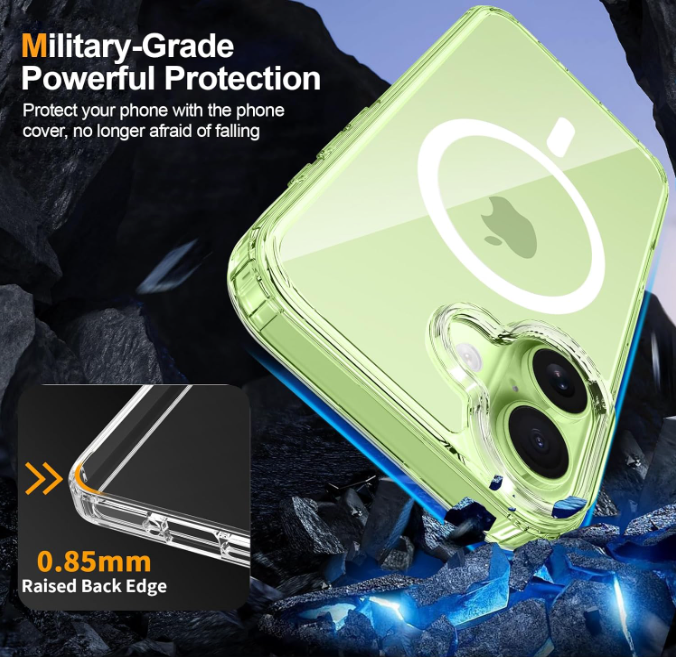 For Apple iPhone 17 6.3-inch Crystal Clear Case Compatible with MagSafe