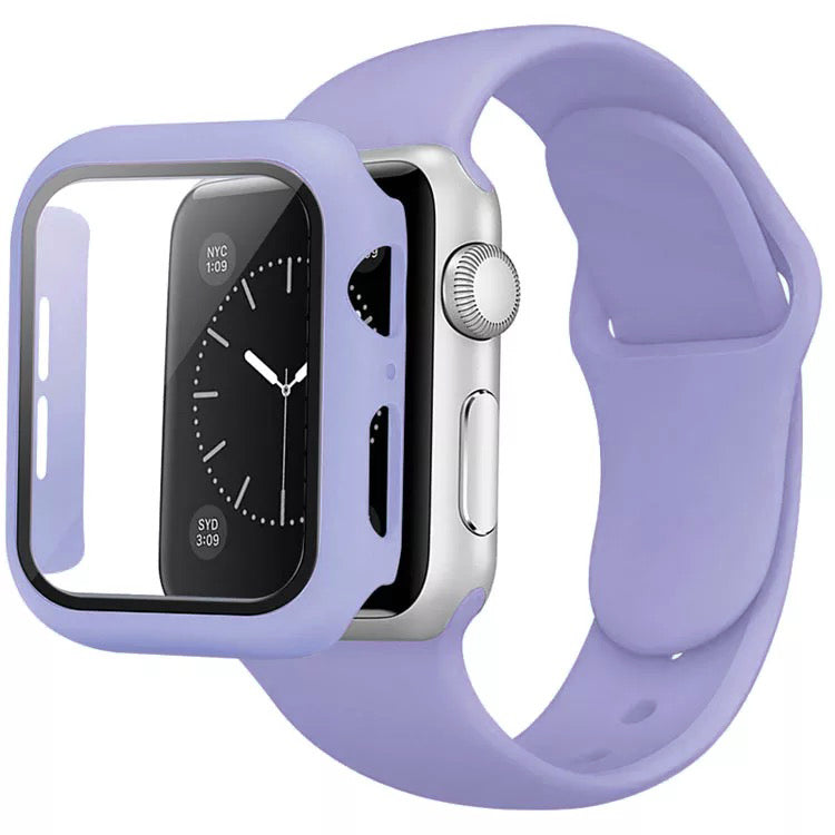 Silicone Sports Watch Band Strap + Case Set For Apple iWatch Series 9 / 8 / 7 / SE / 6 / 5 / 4 / 3 / 2 / 1 38 / 40 / 41 / 42 / 44 / 45mm