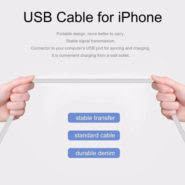 For Apple iPhone 14 13 12 11 Pro XS Max XR X 8 7 Plus White Charging Cord Charger Cable Lead (2m)