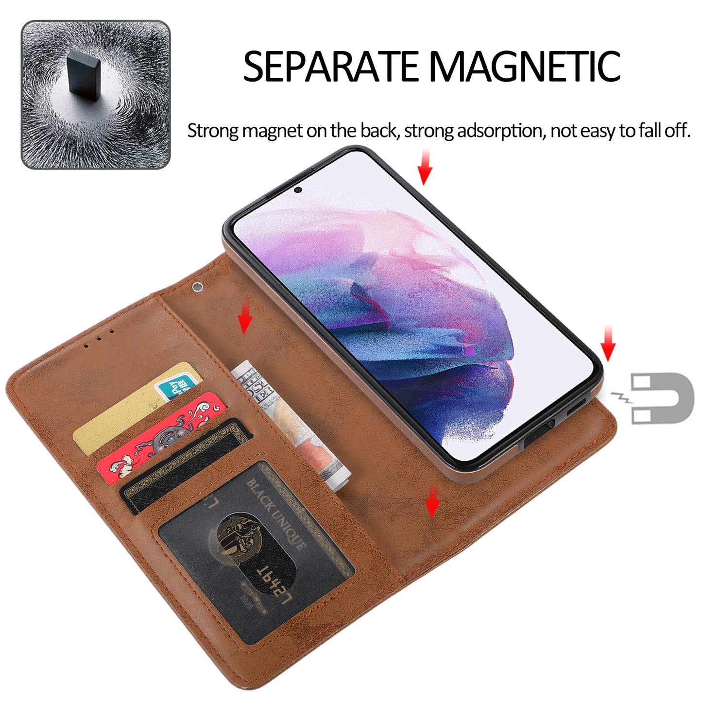Flip Wallet Leather Magnetic Case For Samsung Galaxy S23 S20 S10 S9 S8 Plus Note 20 10 9 8 Ultra