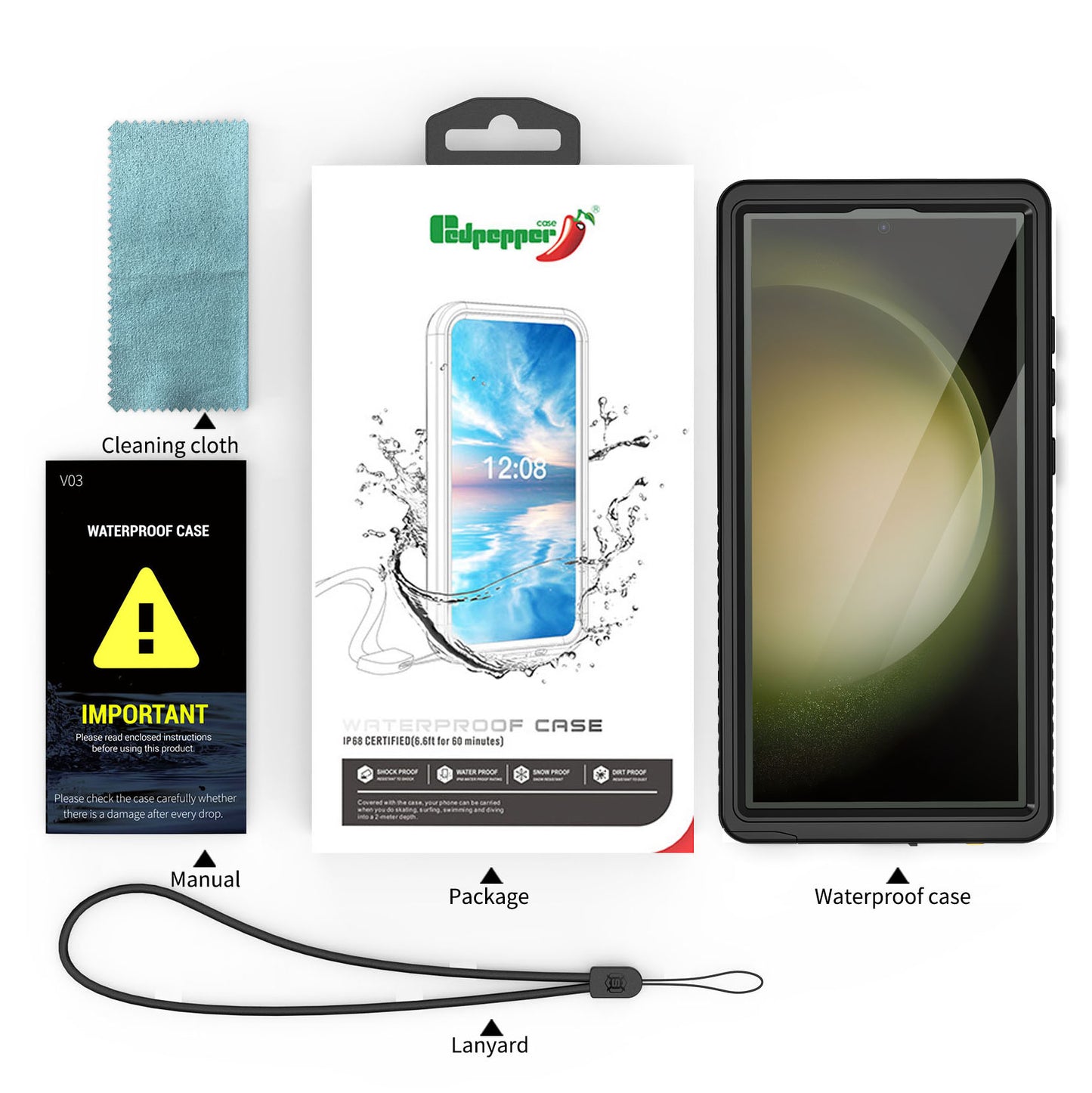 Redpepper Life Cover Waterproof Dust ShockProof Case Samsung S25 S24 S23 S22 S21 S20 FE Note 20 Ultra S10 Plus