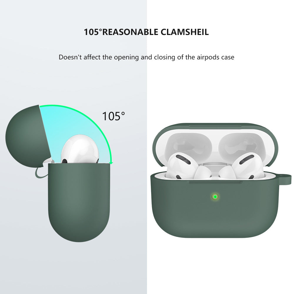 For Apple AirPods Silicone Case Protective Soft Cover Shell Key Chain