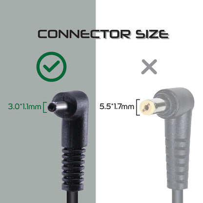 For Acer 45W 19V 2.37A 3.0*1.1mm Laptop Charger AC Adapter