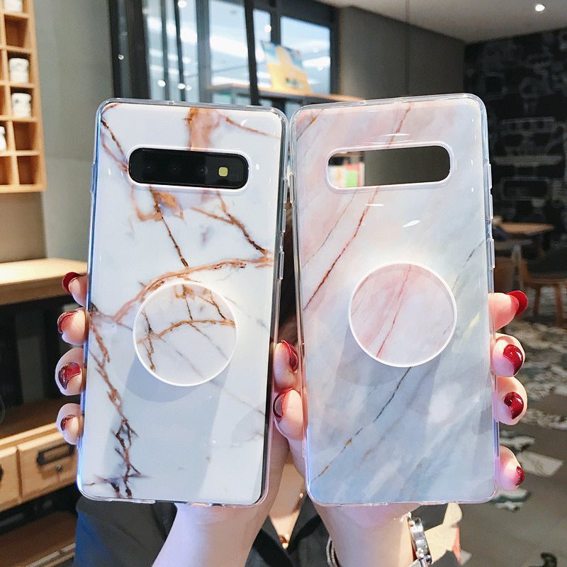 For Samsung Galaxy Marble Cover Silicone Phone Case Pop S20 S10 S9 S8 Plus Ultra Note 10 9 8