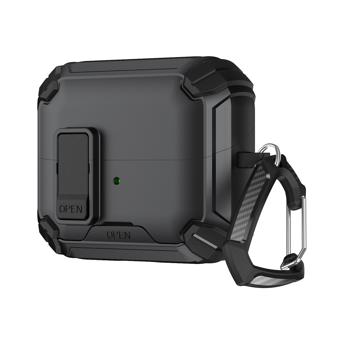 For Galaxy Buds 3 / 3 Pro Case with Lock Lid & Stand, Shockproof Protective Cover (Black)