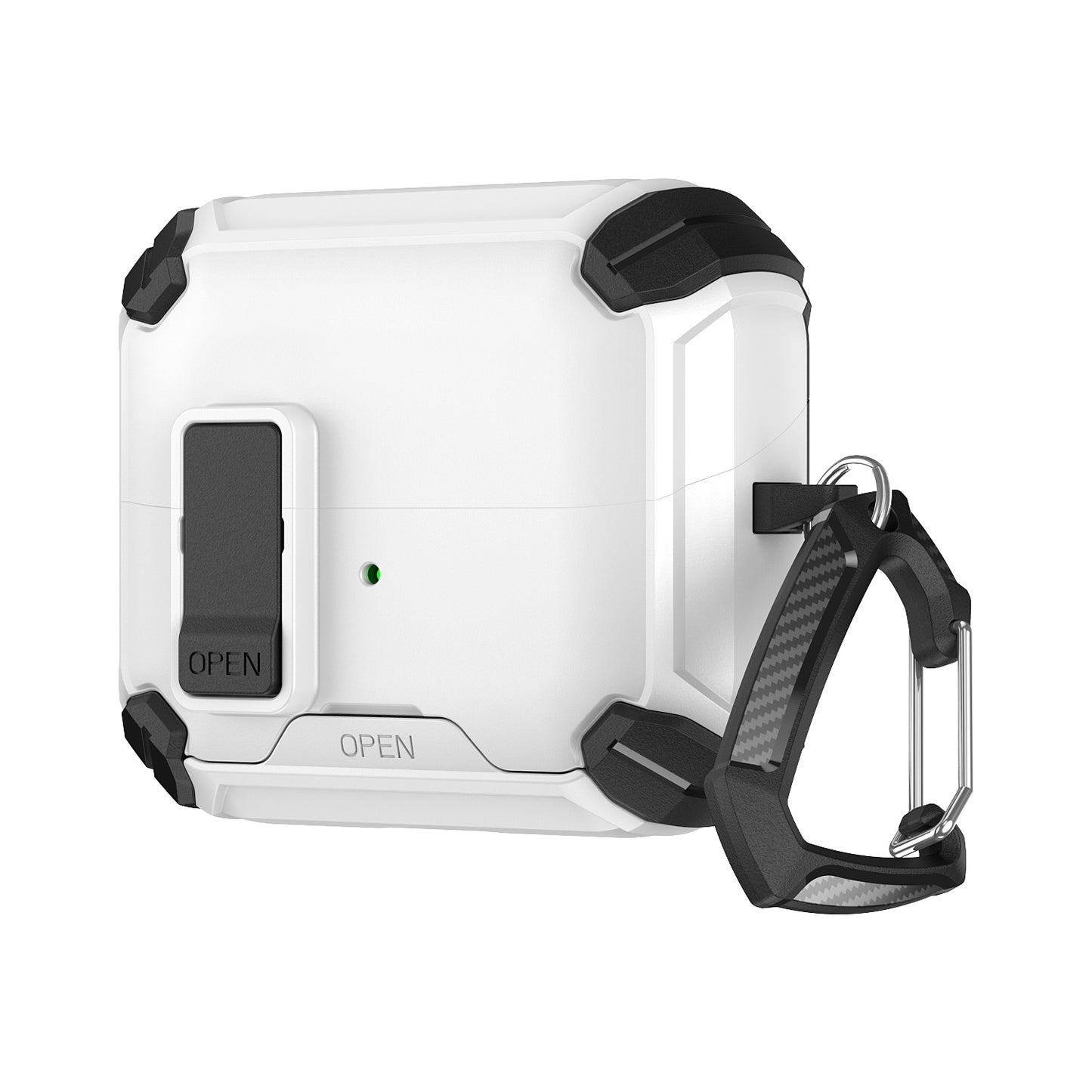 For Galaxy Buds 3 / 3 Pro Case with Lock Lid & Stand, Shockproof Protective Cover (White)