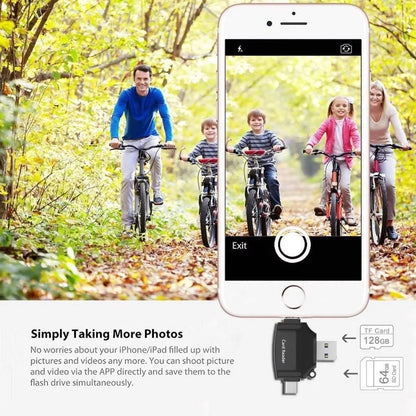 4 In 1 High-Speed Micro SD Card Reader Flash Drive For iPhone iPad Android TypeC
