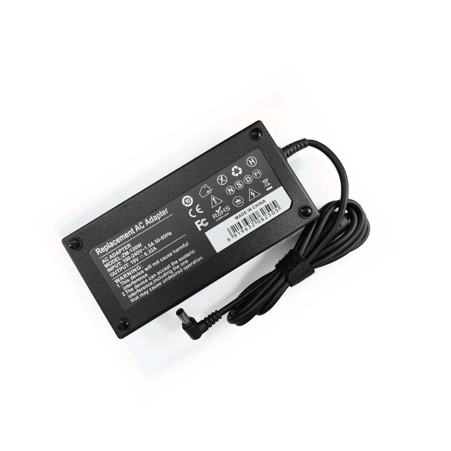 For Asus 120W 19V 6.32A 6.0*3.7mm Laptop Charger AC Adapter