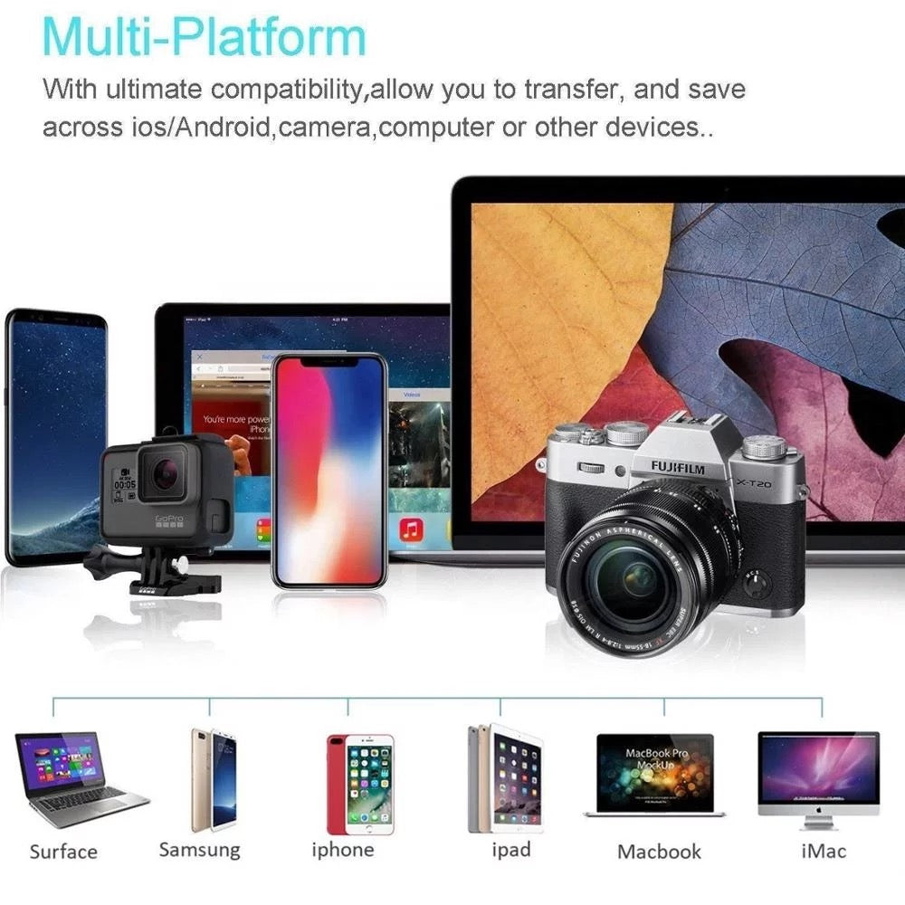 4 In 1 High-Speed Micro SD Card Reader Flash Drive For iPhone iPad Android TypeC