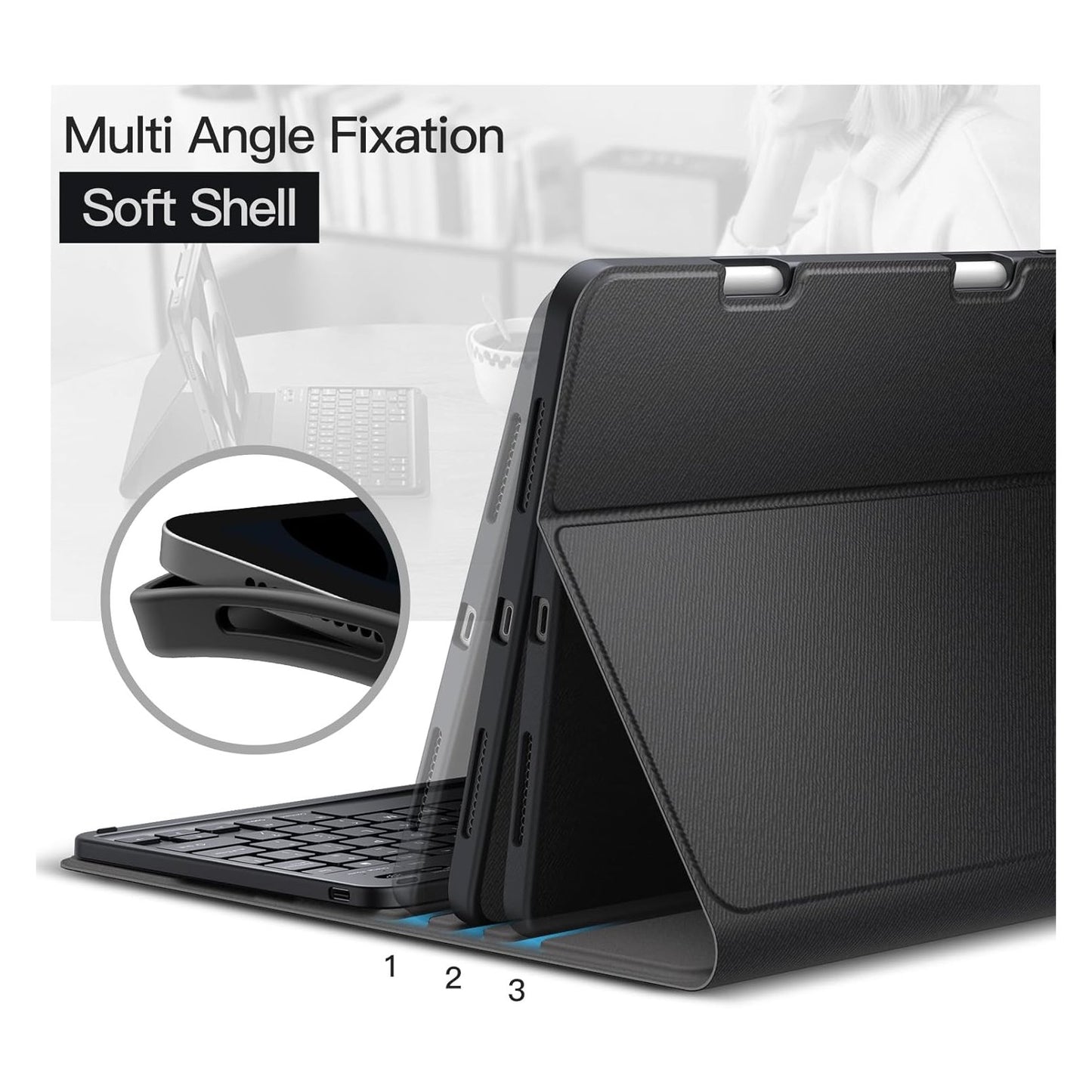 For iPad Pro 11 M4 (2024) / M5 (2025) Bluetooth Keyboard Smart Cover Flip Case