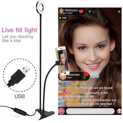 Clip Ring Light Video Conference Lighting USB Laptop Desk Lamp Zoom Phone Stand