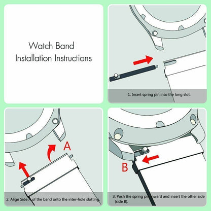 Stainless Steel Metal Watch Band Strap For Samsung Galaxy Watch 4 5 6 7 Garmin Venu Huawei 20mm 22mm