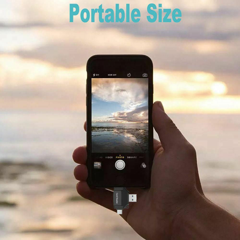 4 In 1 High-Speed Micro SD Card Reader Flash Drive For iPhone iPad Android TypeC