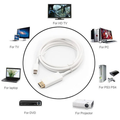 1.8M Mini Display Port DP to HDMI Adapter Cable For MacBook Pro Air Thunderbolt