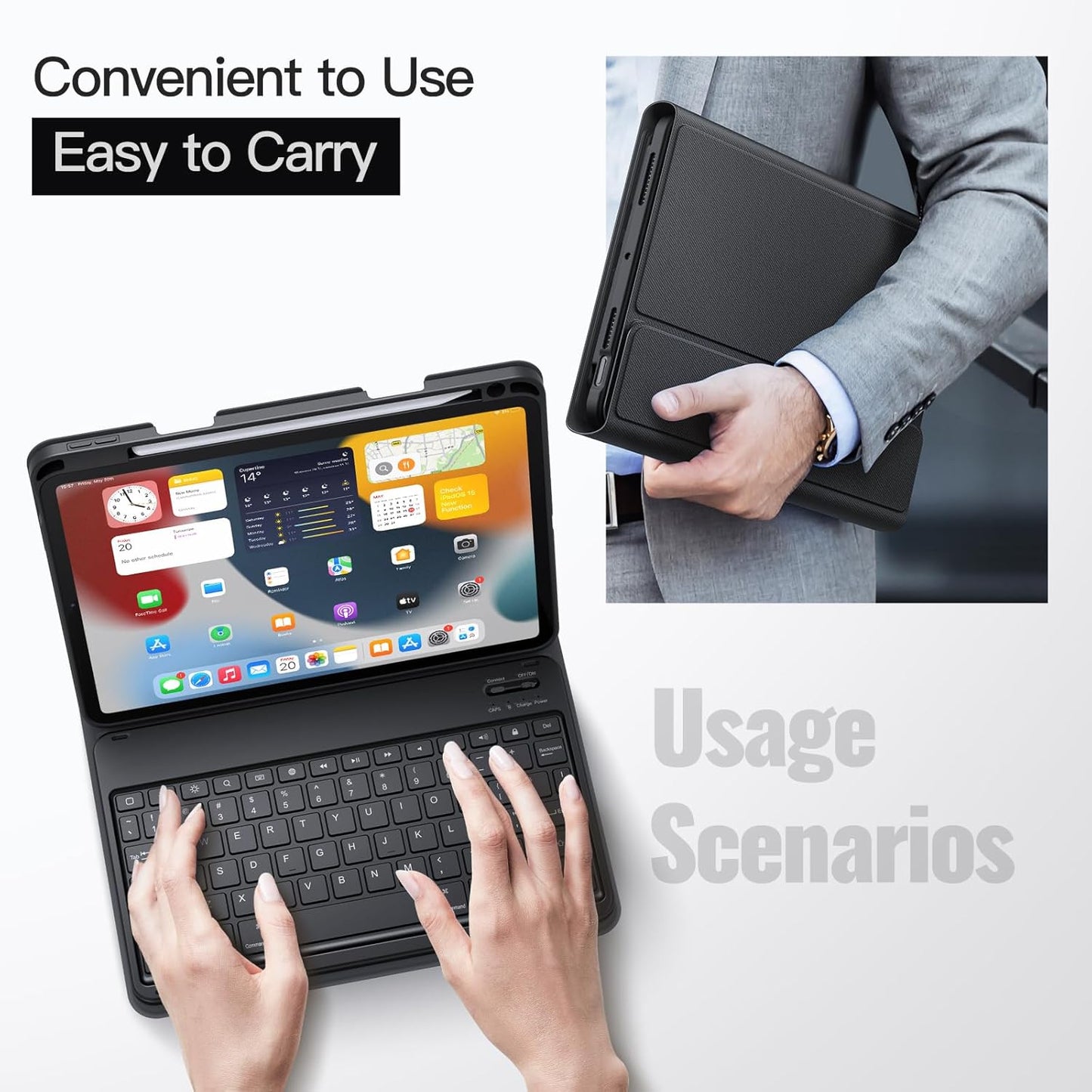For iPad Pro 11 M4 (2024) / M5 (2025) Bluetooth Keyboard Smart Cover Flip Case