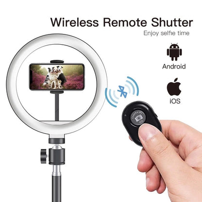 Selfie Ring Light 10” with Tripod Stand 45cm & Phone Holder for Live Stream/Makeup/Video