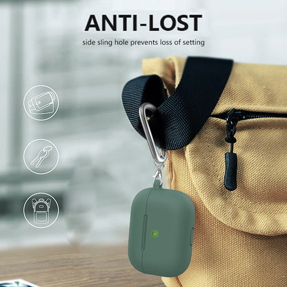 For Apple AirPods Silicone Case Protective Soft Cover Shell Key Chain