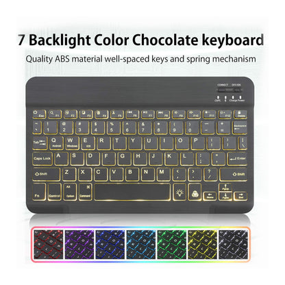 For iPad Backlit 7 Colours Bluetooth Keyboard Smart Cover Flip Case