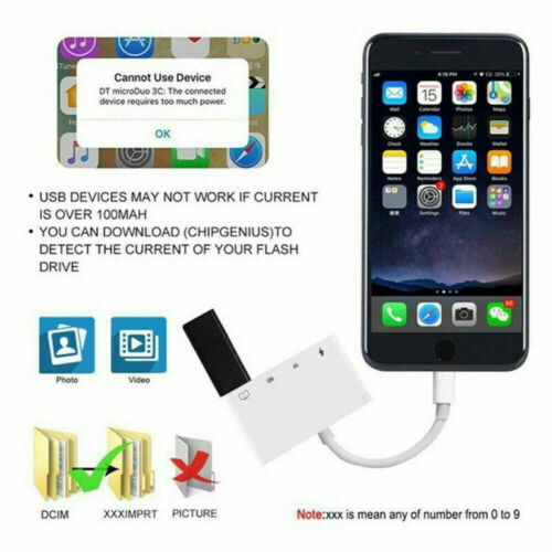 4 in 1 OTG Camera Card Reader to USB Adapter SD TF For iPhone iPad iPod Touch