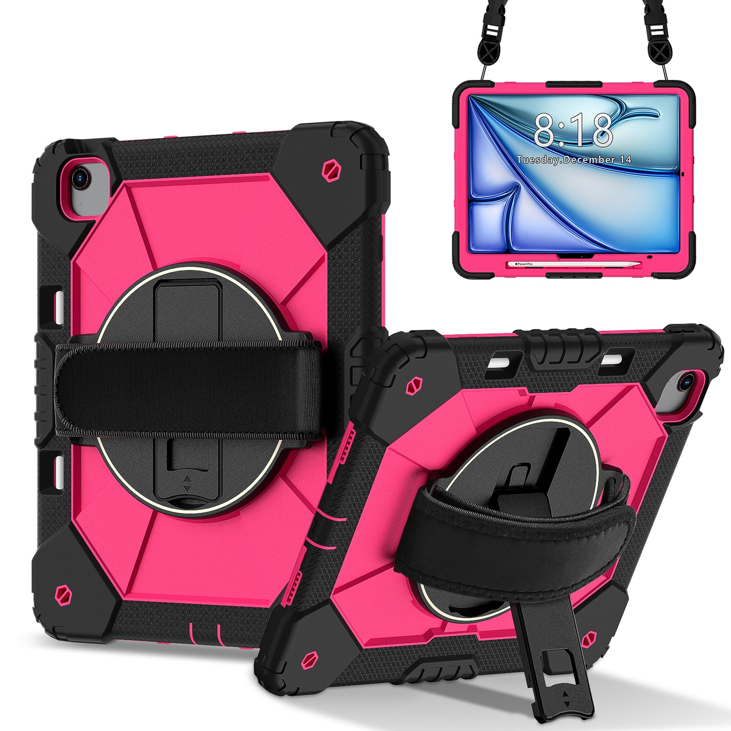 Rugged Stand Hard Case Shockproof Cover Strap For iPad Air 13" 2024 & 2025