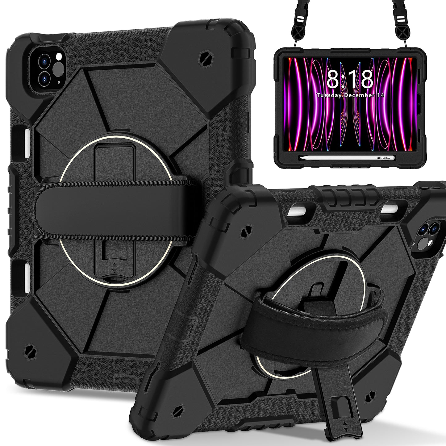 Rugged Stand Hard Case Shockproof Cover Strap For iPad Air 4/5 & Pro 11" (2018–2022)