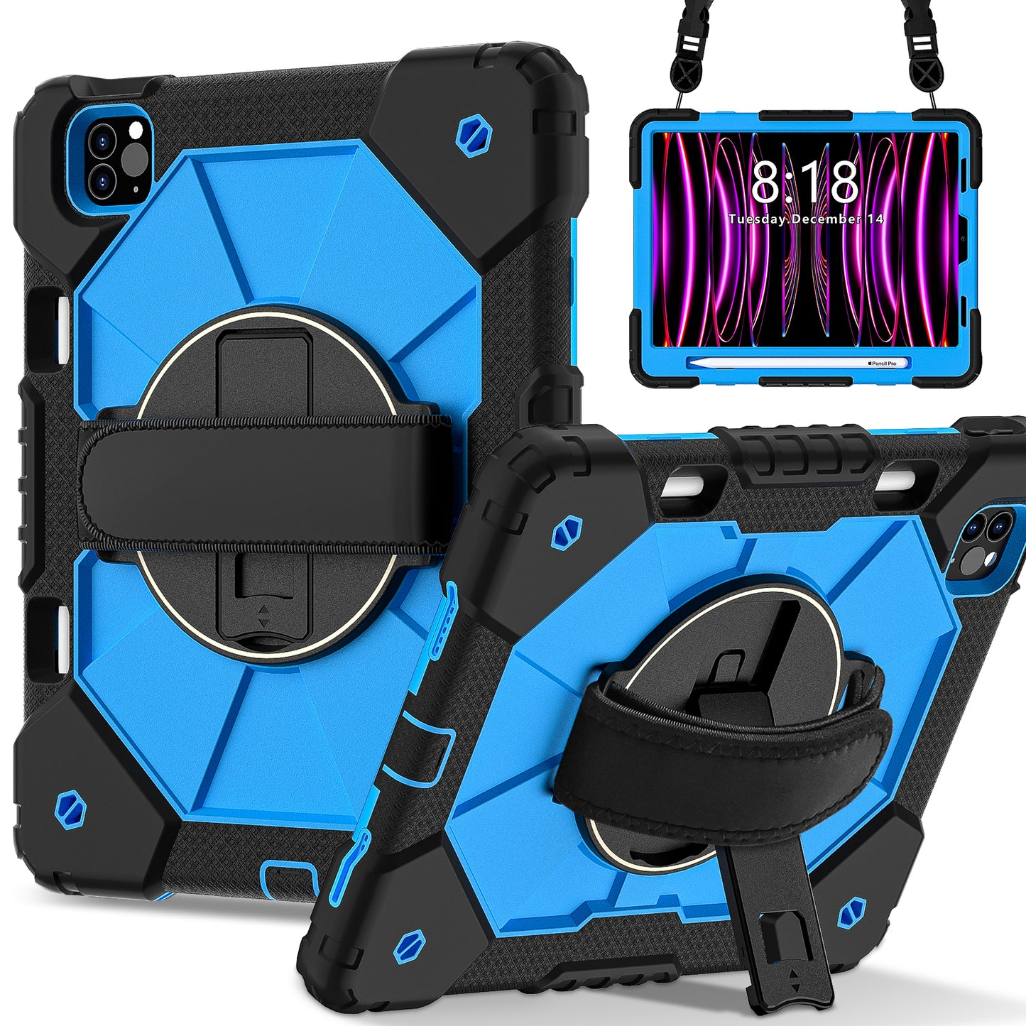 Rugged Stand Hard Case Shockproof Cover Strap For iPad Air 4/5 & Pro 11" (2018–2022)