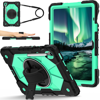 Rugged Stand Hard Case Shockproof Cover Strap For Samsung Tab S9 / S9 FE / S10 FE