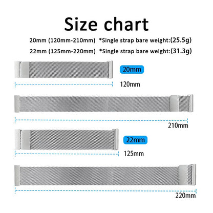 Stainless Steel Magnetic Milanese Loop Watch Band Strap For Samsung Galaxy Watch 4 5 6 7 Garmin Venu Huawei 20mm 22mm