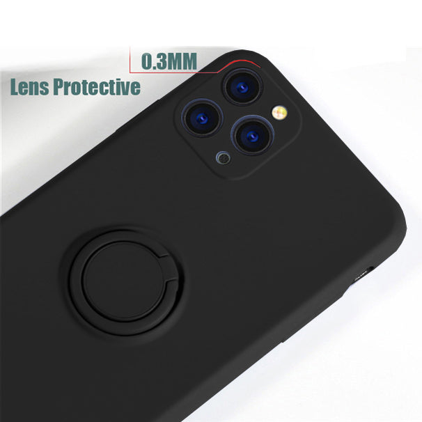 Ring Stand Case Shockproof Magnet Silicone Cover For iPhone