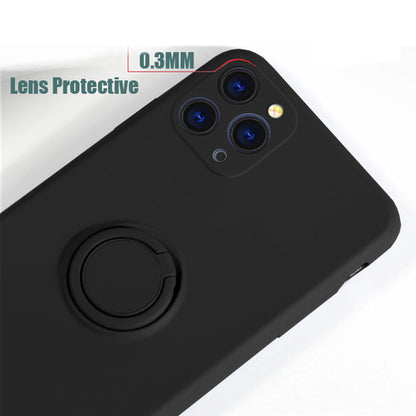 Ring Stand Case Shockproof Magnet Silicone Cover For iPhone
