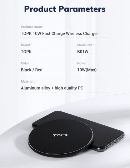 10W Universal QI Wireless Charger Charging