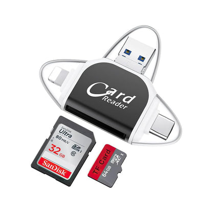 4 In 1 High-Speed Micro SD Card Reader Flash Drive For iPhone iPad Android Type C