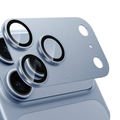 iPhone 18 Pro Max / 17 Pro Max Camera Lens Protector, Military Grade Aluminum Alloy & Tempered Glass, Glacier Titanium