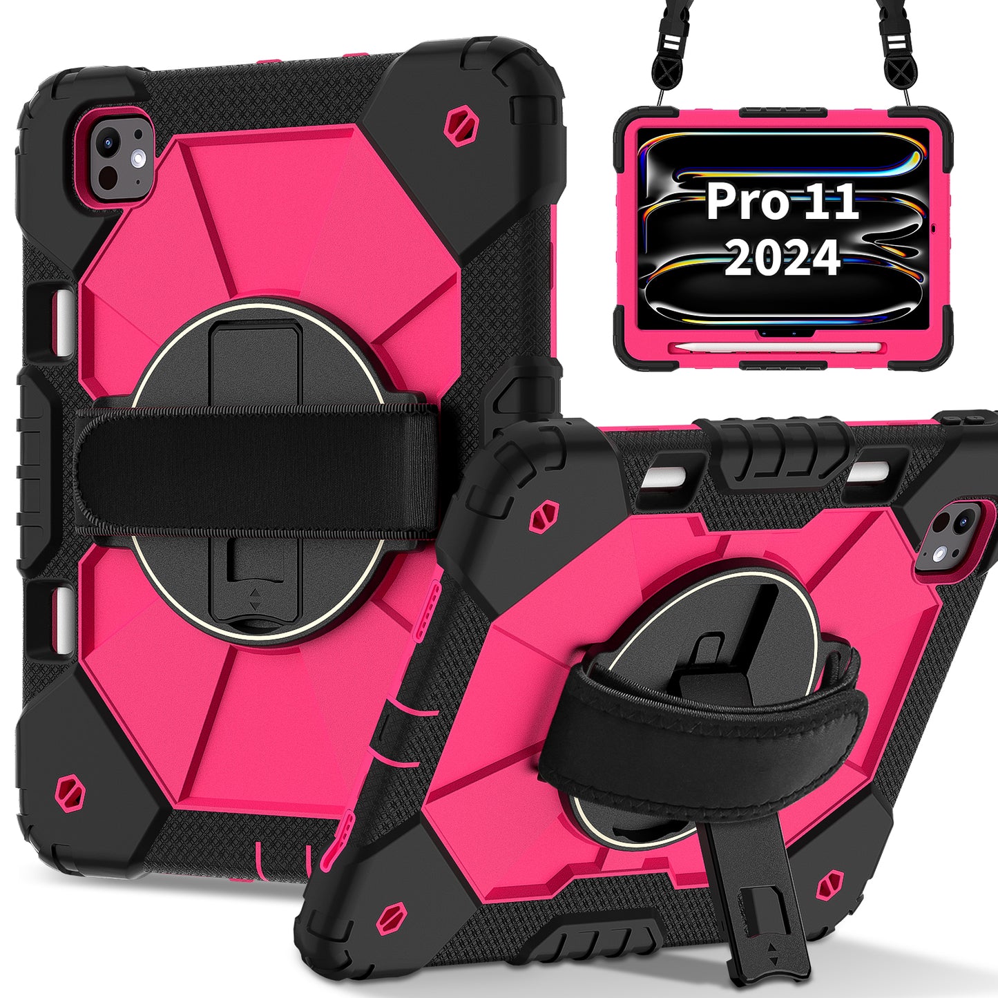 Rugged Stand Hard Case Shockproof Cover Strap For iPad Pro 11" (2024)