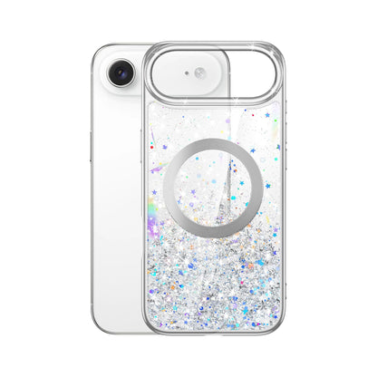 iPhone 17 Air (6.5") Glitter Case Clear MagSafe Compatible Sparkly Shockproof Bling Phone Cover