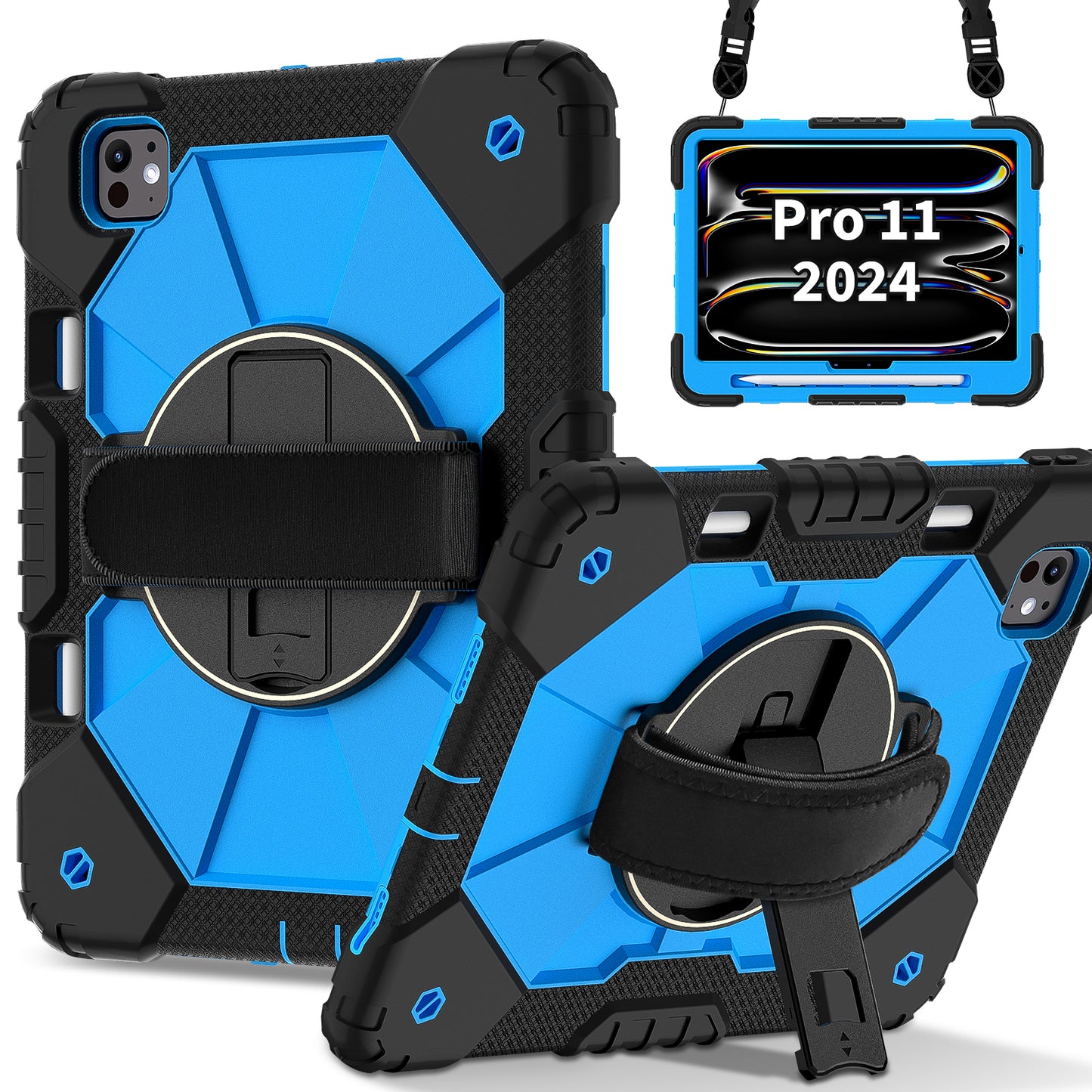 Rugged Stand Hard Case Shockproof Cover Strap For iPad Pro 11" (2024)