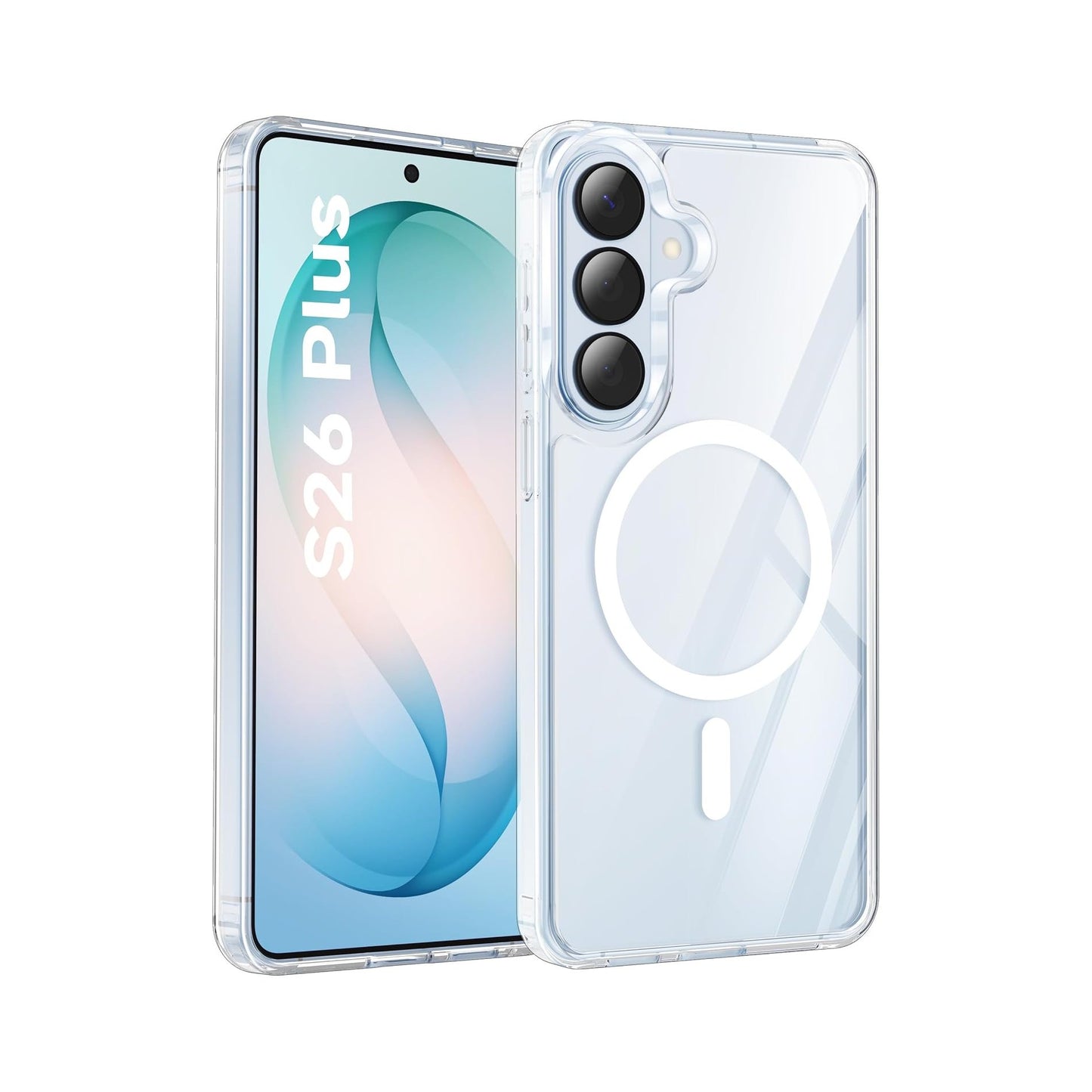 For Samsung Galaxy S26 Plus (6.7") Clear Magnetic Case, Hard Back Protective Cover, With MagSafe