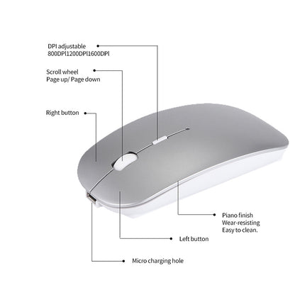 Optical Wireless Bluetooth Slim Rechargeable Mouse for Laptop/Tablet/Mac/iPad