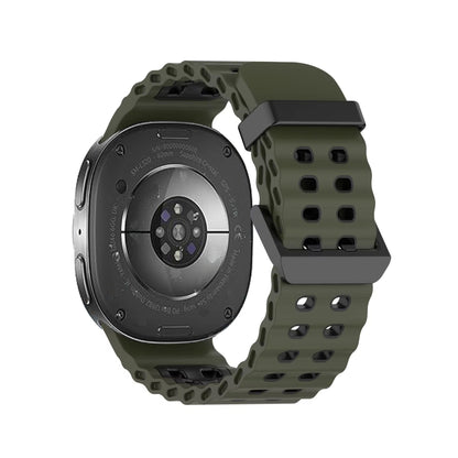 Rugged Breathable Sport Band Soft Silicone Waterproof For Samsung Galaxy Watch 8 40mm/44mm/Classic 46mm - Green