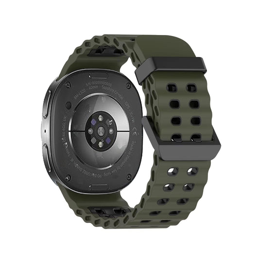 Rugged Breathable Sport Band Soft Silicone Waterproof For Samsung Galaxy Watch 8 40mm/44mm/Classic 46mm - Green