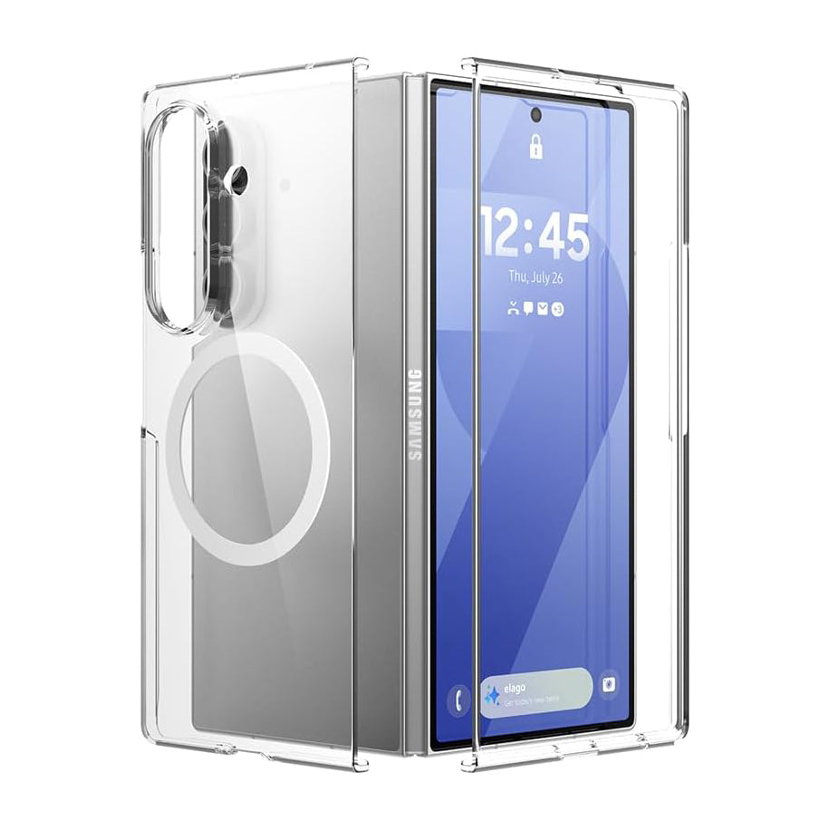 Magnetic Clear Case for Samsung Galaxy Z Fold 7 MagSafe Compatible Magnetic Shockproof Bumper Clear Cover