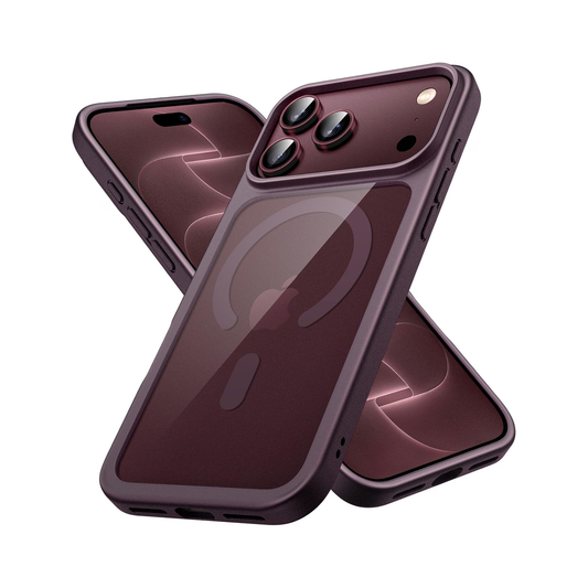 For Apple iPhone 18 Pro 6.3-inch Crystal Clear Case Compatible with MagSafe (Burgundy)