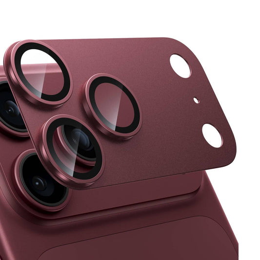 iPhone 18 Pro / 17 Pro Camera Lens Protector, Military Grade Aluminum Alloy & Tempered Glass (Burgundy)