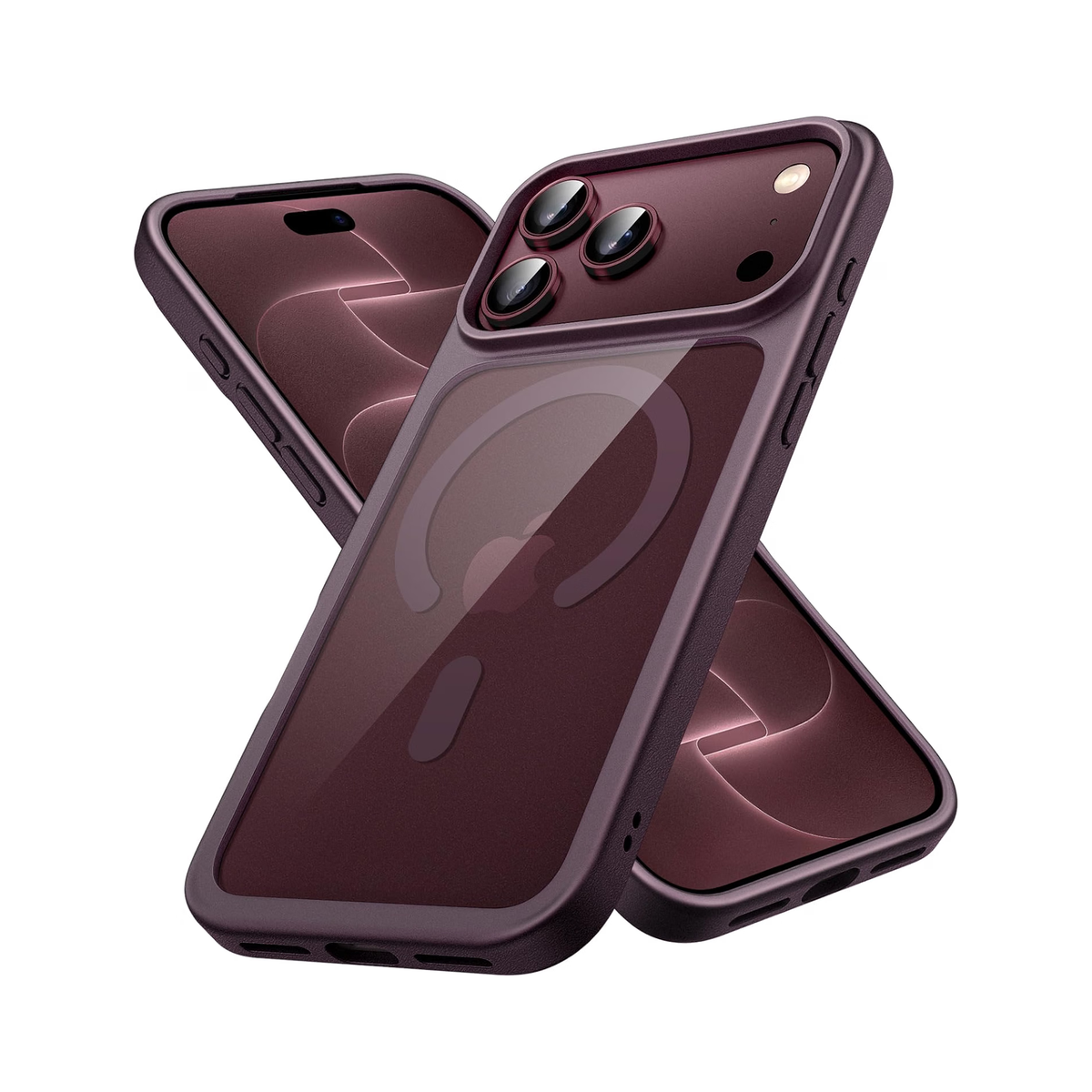 For Apple iPhone 18 Pro Max 6.9-inch Crystal Clear Case Compatible with MagSafe (Burgundy)